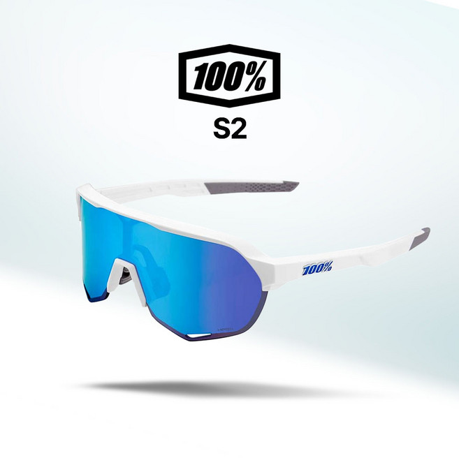 100% 고글 S2 자전거 야구 골프 스포츠 선글라스 100퍼센트 100프로(06), 05.매트화이트/블루미러(06), 1개