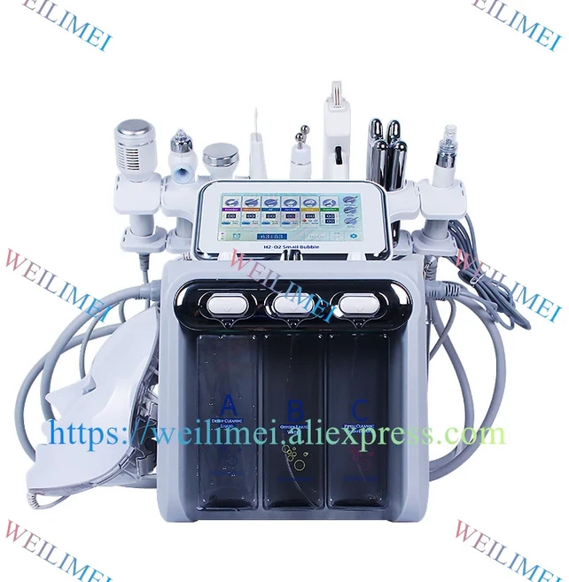 10 in 강력 흡입 산소 더마브레이션 아쿠아 필링 클렌징 페이셜 버블 전문가용 하이드라 머신, 01 Standard large pump, 04 EU Plug