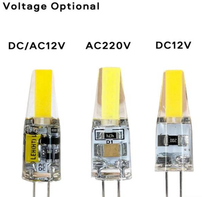호환 미니 G4 LED 실리콘 램프 6W 전구 밝기 조절 DC12V 가정용 COB 쿨 화이트 6000K 샹들리에 스포트라이, [02] DC12V, [01] Cool White, 1개