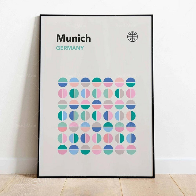 중세기 여행용 포스터 유럽 지도 뉴욕 독일 베니스 마드리드용 도쿄 암스테르담 이스탄불, A. 20X25CM No Frame, 7. 5, 1개