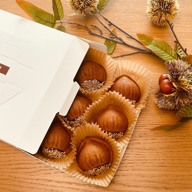 가을을 담은 고소한 알밤케이크 디저트 세트, 1박스, 450g