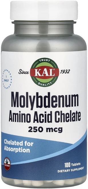 KAL 몰리브덴 아미노산 킬레이트 250mcg 100정, One Color, One Size, 1개 - 쿠팡