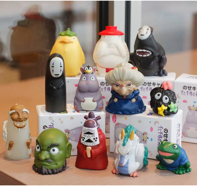 지브리 센과치히로 행방불명 피규어 손가락 인형 하쿠 가오나시 보우 소품, 1개