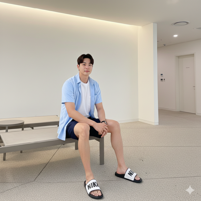 국내매장 나이키 슬리퍼 오프코트 슬라이드 화이트 블랙