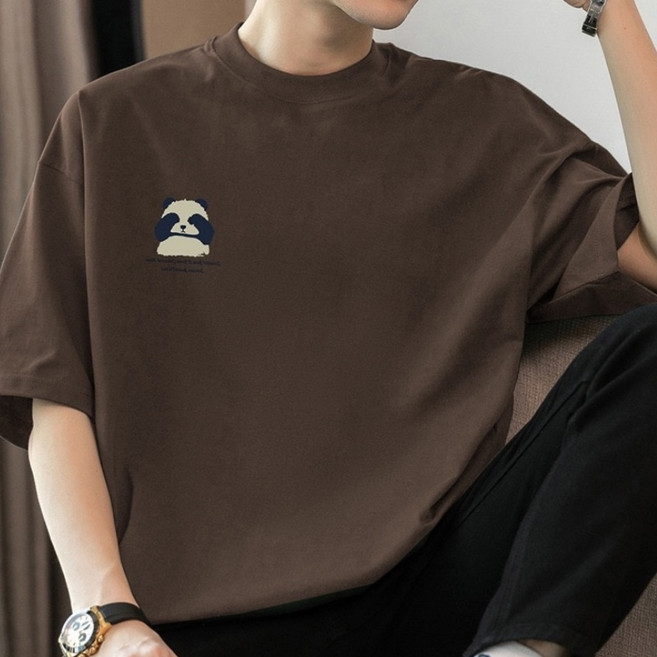 260g 남성오버핏 프린팅 반팔티 인스타룩 티셔츠