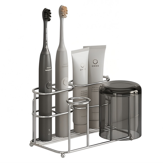 히즈플랜 스텐 304 칫솔꽂이 칫솔 치약 거치대 2구