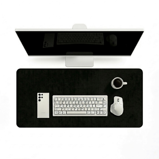 일상쓰임 오염방지 생활방수 논슬립 키보드 마우스 일체형 장패드 80x40cm, 1개, 블랙(Black)