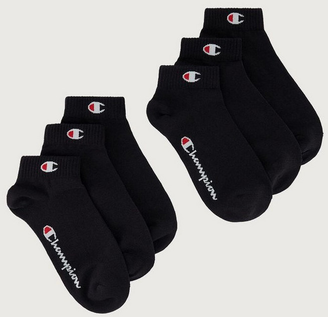 챔피온 C로고 쿼터랭스 삭스 6PACK Black 188330