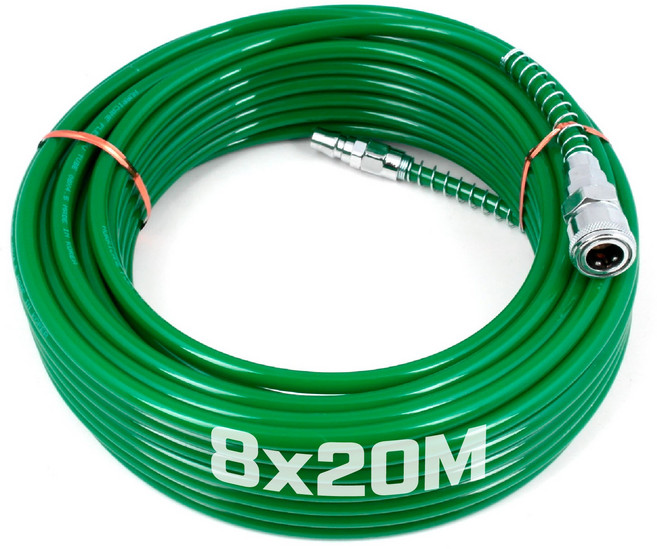 우레탄연질 에어호스 에어줄 타카호스 콤프레샤호스 에어호수 타카호스 주황 녹색, 13. 녹색 8파이X20M, 1개