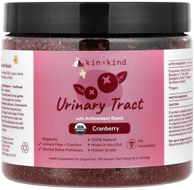 Kin+Kind 요로 항산화제 함유 반려견 및 반려묘용 크랜베리 226.8g(8oz) Kin+Kind (킨+카인드), Kin+Kind, 요로, 항산화제 함유, 반려견 및 반, 226.8g, 1 - 쿠팡