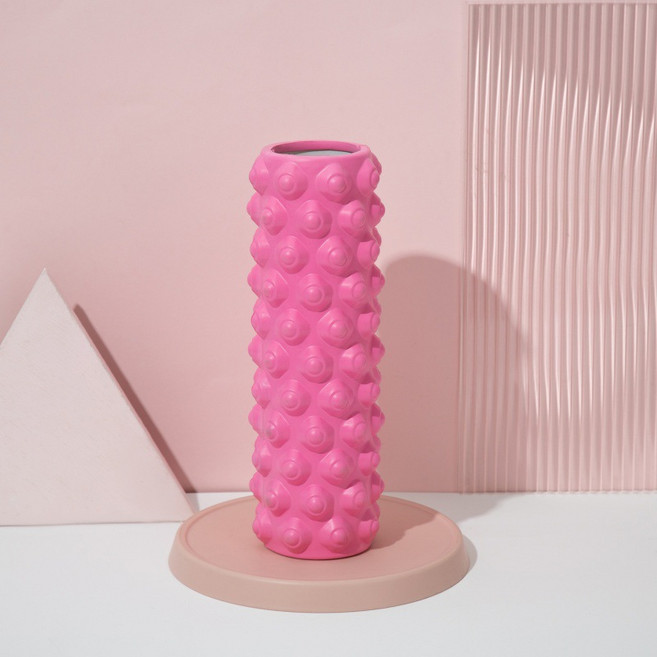 BODY MORE FUN 泡沫滾筒按摩器 200KG高強承重, 34cm - 空心浮點款粉色, 1個