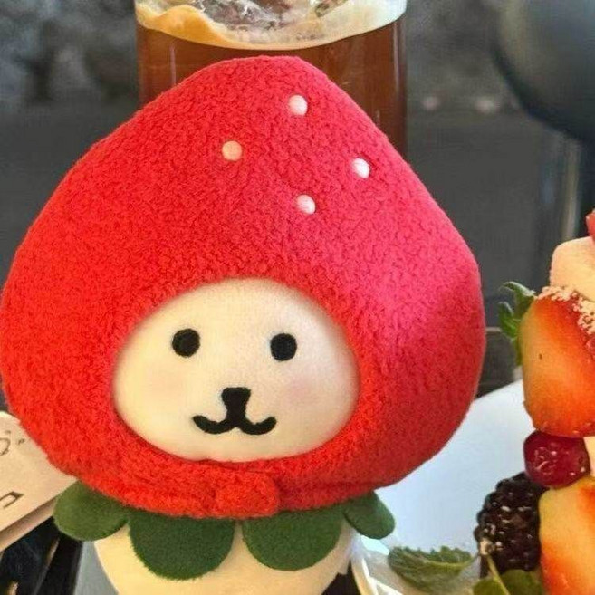 10cm 인형 13cm 외계 아이돌 솜인형옷 귀여운 자조곰 솜인형 고양이 모자 인형옷 솜깅이, 딸기 머리 장식 (곰 없음)
