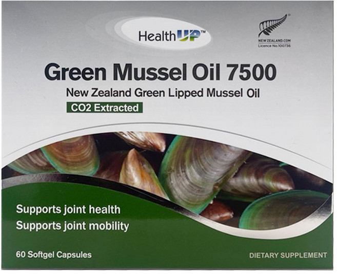 헬스업 뉴질랜드 푸른홍합 7500mg 60정 초록입 초록잎 홍합 추출오일 푸른입 초롱잎홍합 청 홍합 청홍합 mussel, 1개