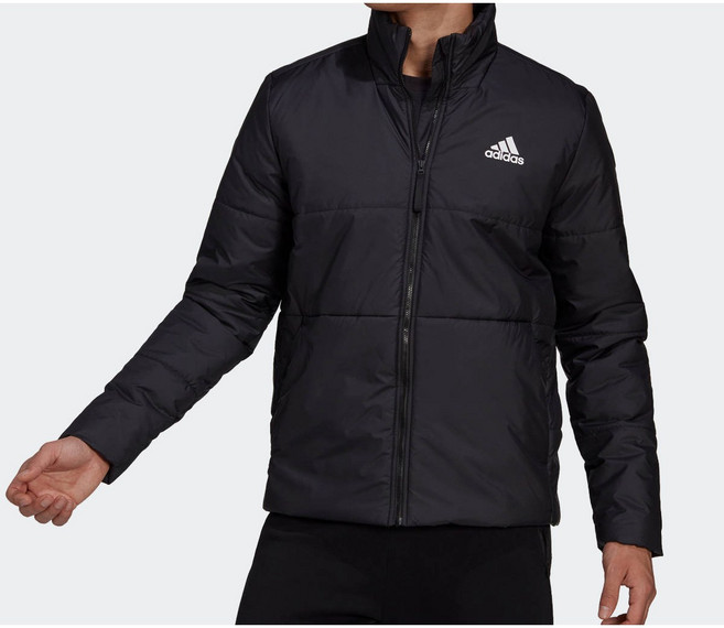 아디다스 남성 경량패딩집업 남자 자켓 방수 소재 숏푸퍼 외투 아우터 베이직 로고 겨울 점퍼 검정