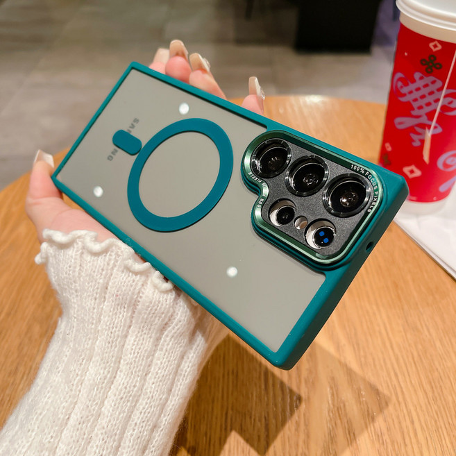 金屬鏡頭框磁吸無線充電防摔手機殼 三星S24 Ultra 保護殼