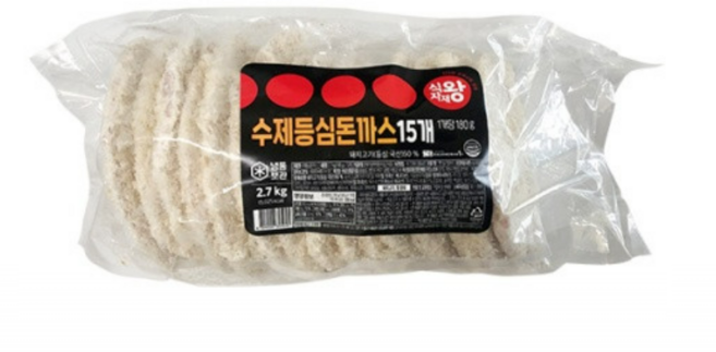 식자재왕 수제 등심 돈까스 180g x 15입, 10개, 2.7kg