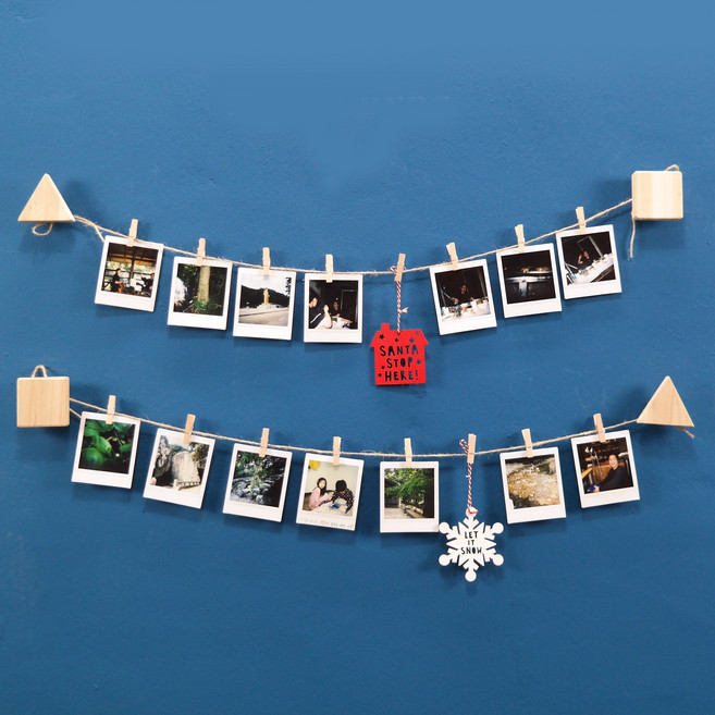 GB04 네모세모 못없이 간편설치 벽에 폴라로이드 사진걸이 꾸미기, 2P세트