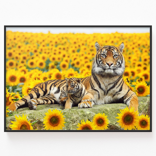 인메이블 성공을 부르는 액운막이 호랑이 그림 20종 백호 백두산 해바라기 호랑이 블랙메탈 액자 거실 인테리어 개업 선물, 57.[I]금전장수 호랑이