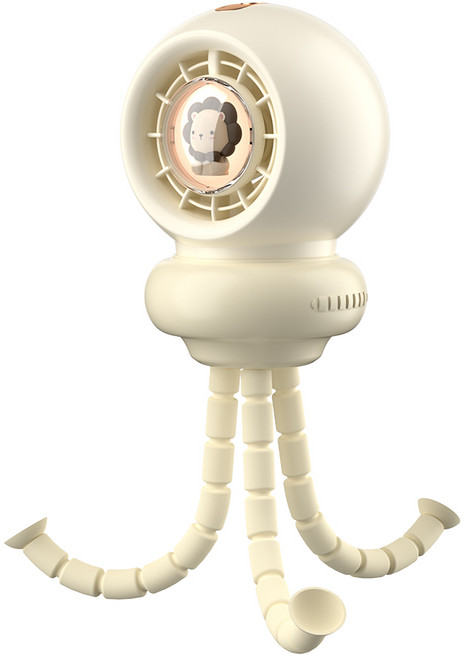 스네몬 유모차 선풍기 저소음 문어발 집게 거치대, 1개, 아이보리