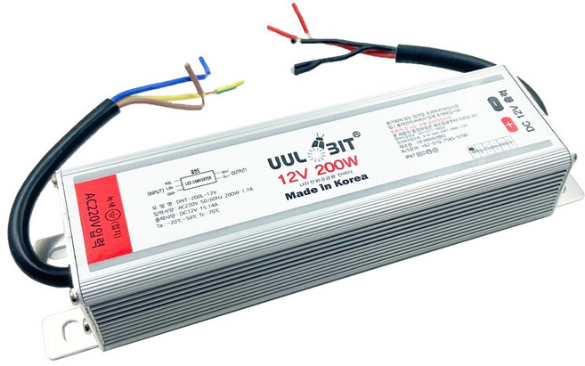국산 LED 방수 SMPS 200W LED컨버터 모듈안정기 DC12V, 1개