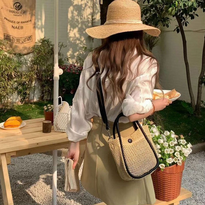 라탄짜임 크로스백 투웨이 미니백