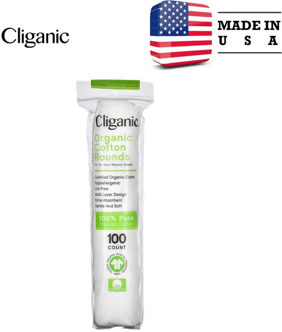 Cliganic 유기농 면 화장솜 100개입, 1개 - 쿠팡