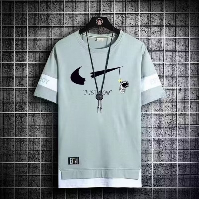 Nike 假兩件短袖T恤 拼接印花寬鬆男裝