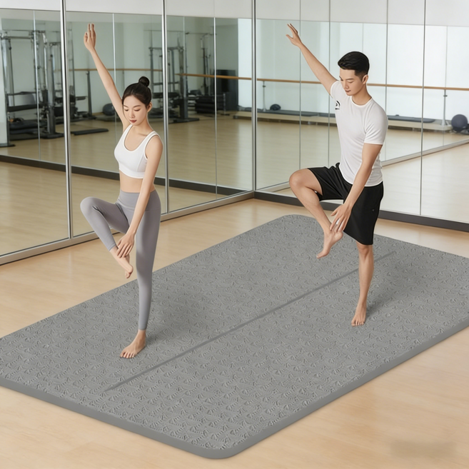오버사이즈 요가매트 TPE 10mm 키높이 홈트레이닝매트 미끄럼방지 필라테스매트 2인용, 1개, 독도물범