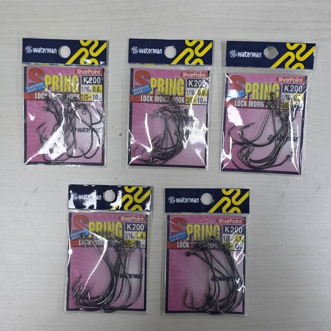 슈어캐치 워터맨 스프링훅 K200 루어낚시바늘 배스 소품, 3세트, 10개입