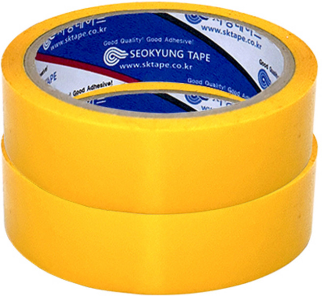 일반컬러 셀로판테이프 (24mm - ) 옐로우, 20개