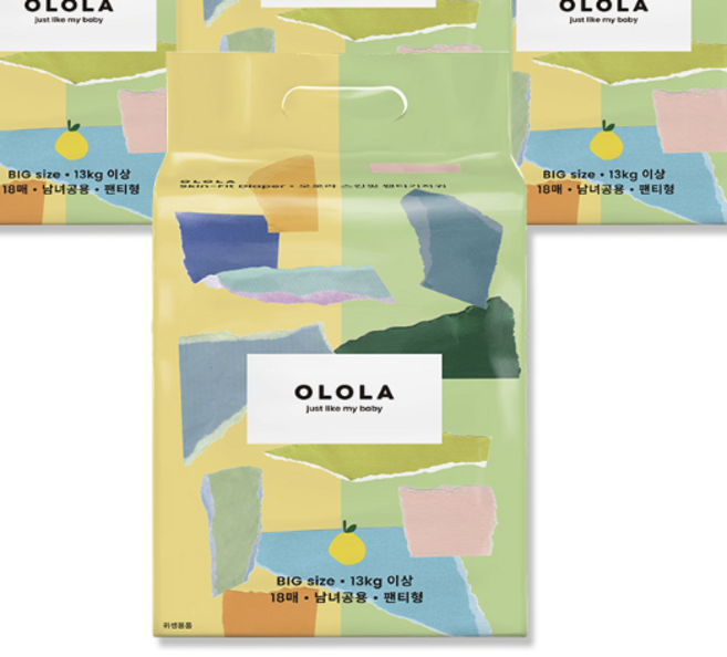 오로라 스킨핏 팬티형 기저귀 남녀공용, 빅형(Big), 18매