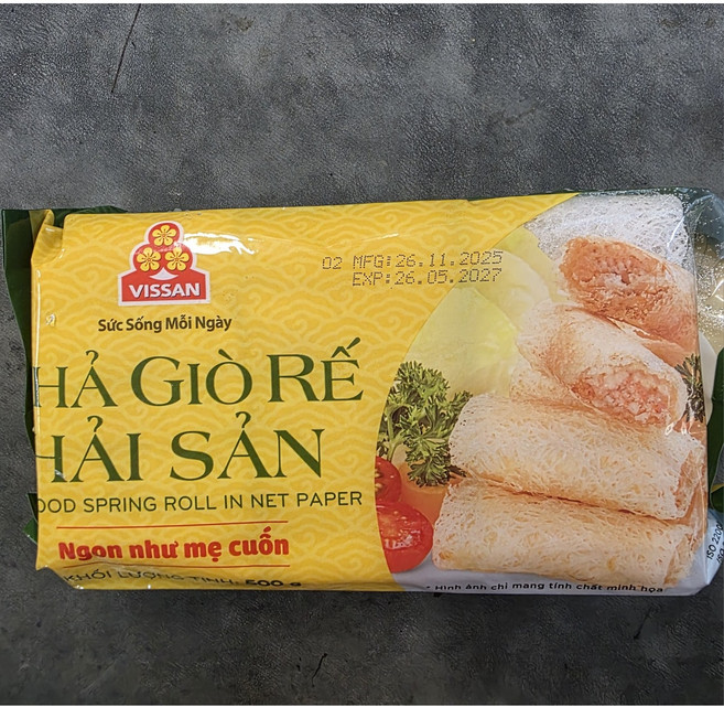 WORLDFOOD 베트남만두 그물망 해물짜조 스프링롤 VISSAN cha gio re hai san, 500g, 1개