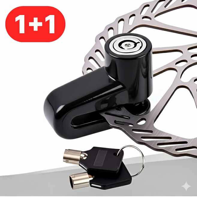 로니베이 오토바이 디스크락 도난방지 잠금장치 자전거자물쇠, 2개, 블랙