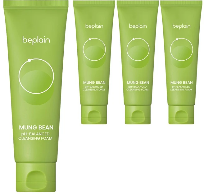 비플레인 녹두 약산성 클렌징폼, 80ml, 4개 - 쿠팡