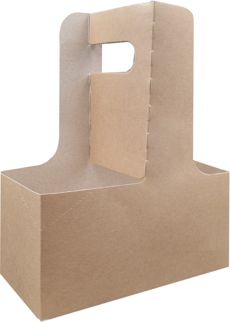 (25개)무인쇄 일회용 2구 종이캐리어 1묶음 무지, 1개, 25개입