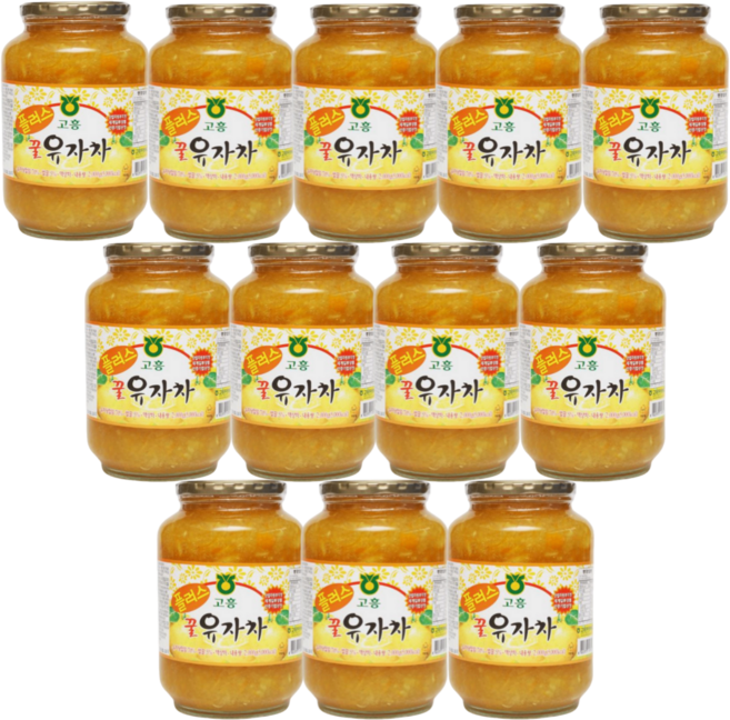 (최신제조상품) 고흥유자 품질인증 농협 100% 국산 꿀 유자차, 2kg, 6개, 2개입