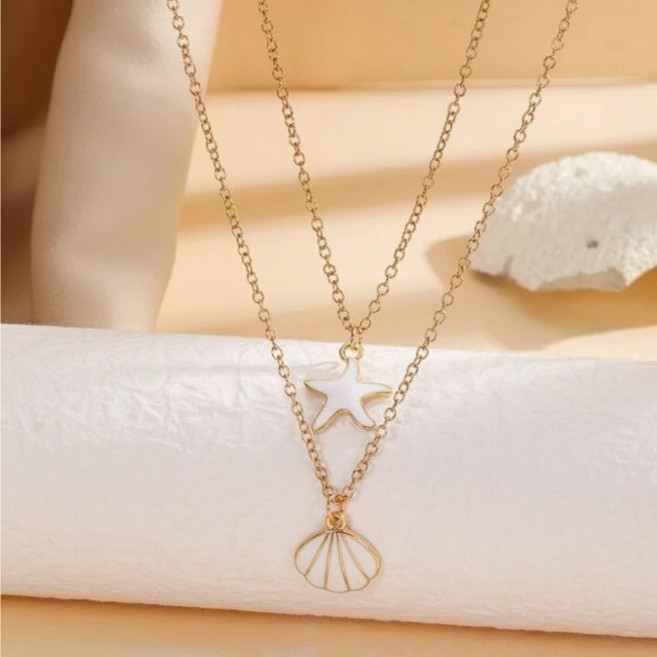 星星吊墜項鍊 - 雙層設計