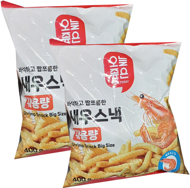 오늘좋은 새우스낵 오리지널 대용량, 2개, 400g