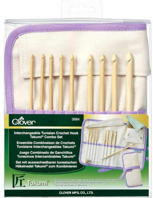 Clover 클로버 교체형 튀니지 코바늘 타쿠미 뜨개질 바늘 세트