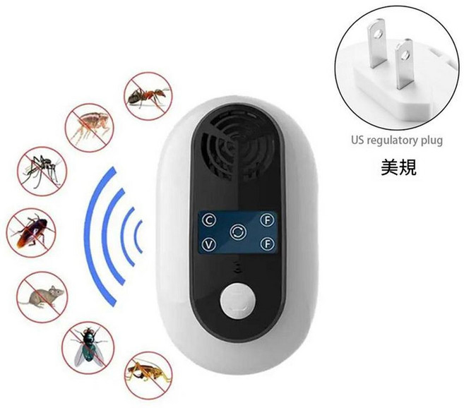 超聲波驅鼠器 低音大功率, 白色美規, 1個