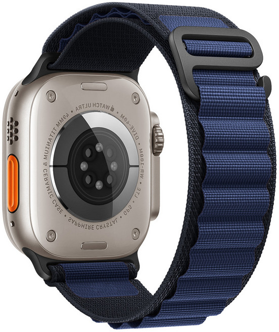 밴드톡 애플워치 호환 스포츠 알파인 루프 스트랩 울트라 46/42/45/44/49/40/38/41mm(11 10 9 8 7 6 5 4 3 2 SE2/3 Ultra2/3, 네이비오션블랙, 1개