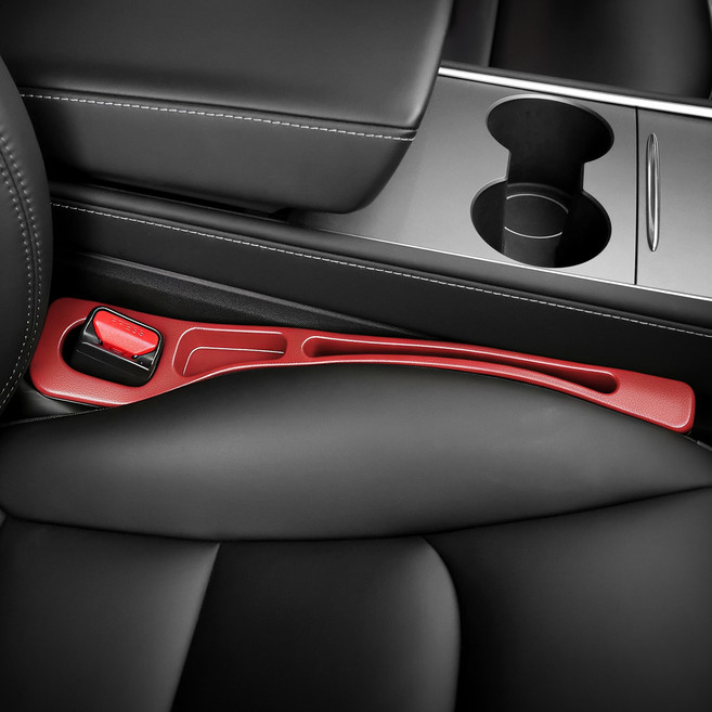 차량 틈새쿠션 수납 사이드 포켓 자동차 플라스틱 틈새막이, 레드, 2개