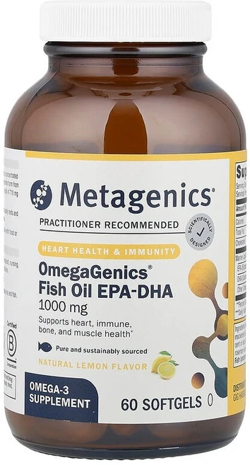 Metagenics OmegaGenics® 피쉬 오일 EPA-DHA 천연 레몬 맛 1000mg 소프트젤 60정 MTG-93872, 1000 mg, 1개 - 쿠팡
