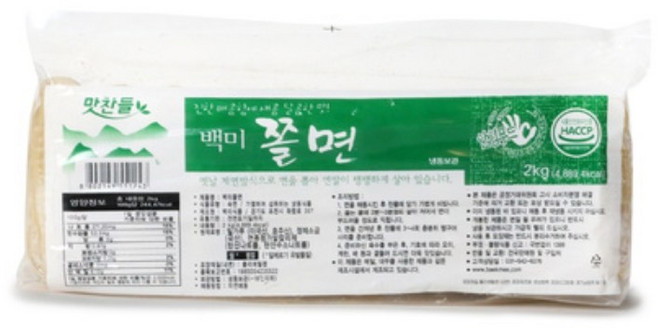 맛찬들백미식품 쫄면사리2kg, 2kg, 21개