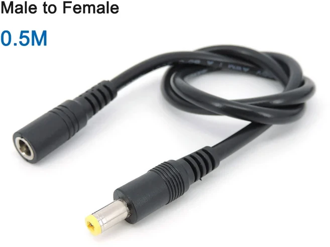 0.5m 3미터 18awg 와이어 DC 남성-남성 여성 5.5X2.5mm 전원 공급 장치 커넥터 케이블 19V 24V 스트립 카메, 01 Male to Female 0.5M