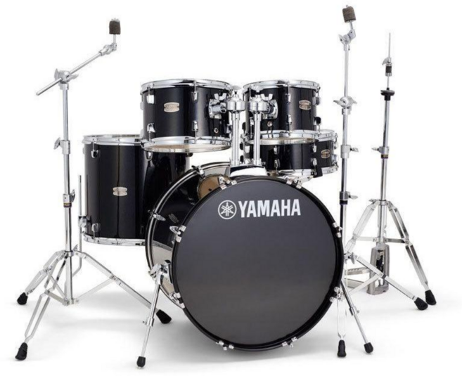 야마하 YAMAHA 어쿠스틱 드럼 RYDEEN 5드럼 구성 입문용 연습용, 1개, 플래시 블랙(BLG)