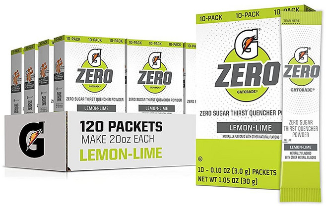 게토레이 G 제로 무설탕 파우더 분말 레몬 라임맛 120팩, 옵션1, 30g