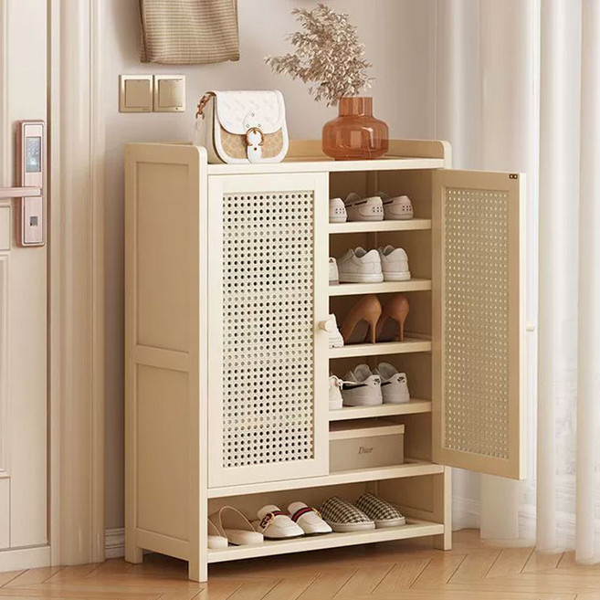 SeekFun 신발장 현관 대용량 아이보리 수납장 정리대 쌍문형 60cm 5단 6단 7단