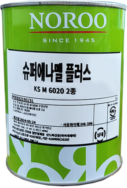 노루페인트 목재 철재용 유성페인트 슈퍼에나멜 1L, 적색(유광), 1개