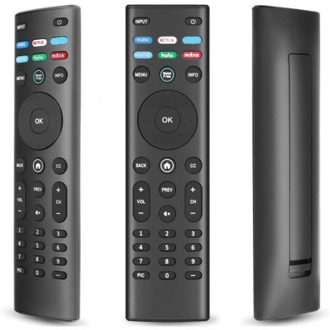 모든 온 로쿠 스마트 TV에 호환되는 Gvirtue 교체 리모컨 24인치 32인치 40인치 43인치 50인치 55인치 65인치 70인치 TV 넷플릭스 훌루 부두 버튼 지원, for Vizio TV